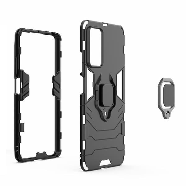 SKALO Xiaomi Redmi Note 11 Pro Armor Hybrid metal ring cover - Sort