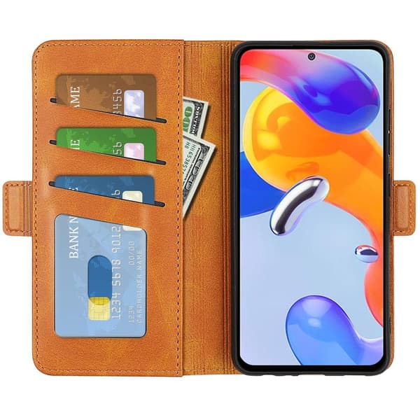SKALO Xiaomi Redmi Note 11 Pro Premium Plånboksfodral - Ljusbrun