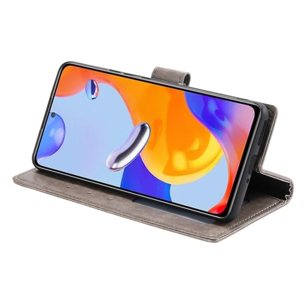 SKALO Xiaomi Redmi Note 11 Pro Mandala lompakkokotelo - Harmaa
