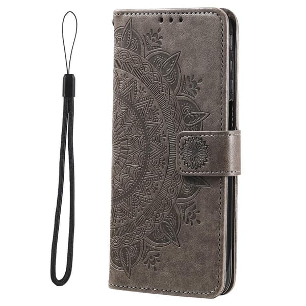 SKALO Xiaomi Redmi Note 11 Pro Mandala lompakkokotelo - Harmaa