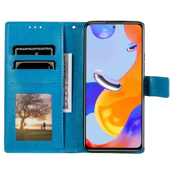 SKALO Xiaomi Redmi Note 11 Pro Mandala lompakkokotelo - Sininen