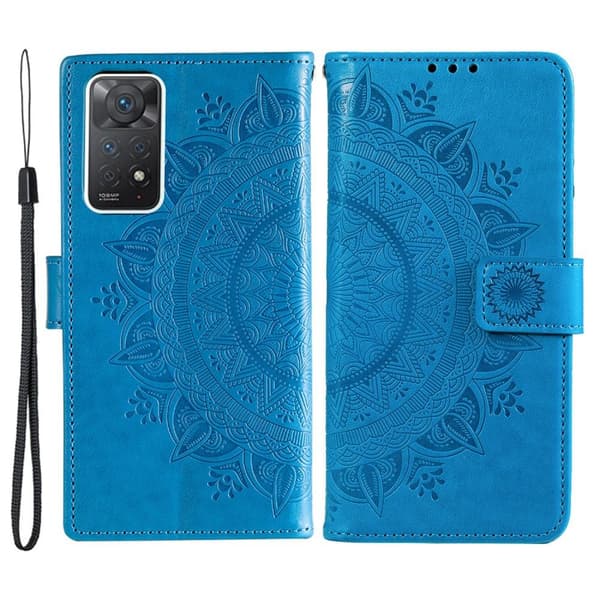 SKALO Xiaomi Redmi Note 11 Pro Mandala lompakkokotelo - Sininen
