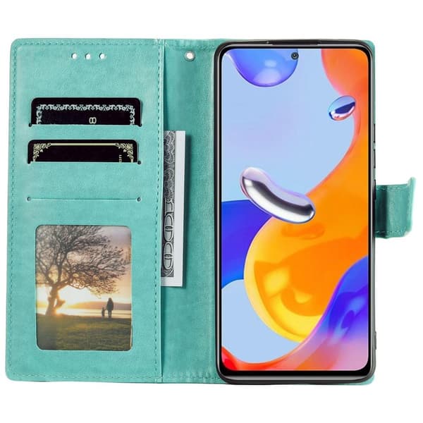 SKALO Xiaomi Redmi Note 11 Pro Mandala Flip Cover - Turkis