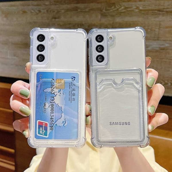 Stöttåligt Skal med Kortfack Förstärkta Hörn Samsung S22 Plus