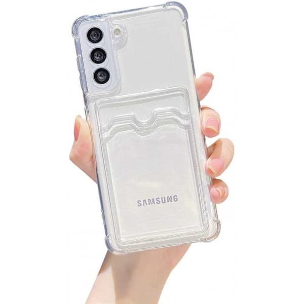 Stöttåligt Skal med Kortfack Förstärkta Hörn Samsung S22 Plus