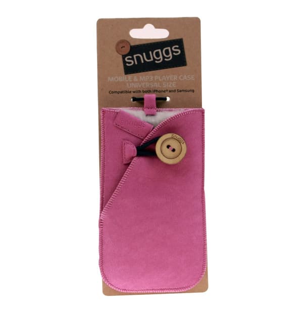 SNUGGS Mobile Sleeve Universal Pink Mocca Wool sisäpuolella
