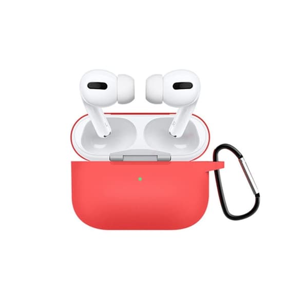 Airpods Pro Silikonikotelo Karabiinilla - Punainen