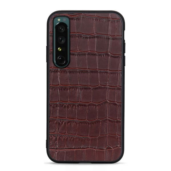 Crocodile läder skal Sony Xperia 1 IV - Brun