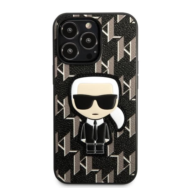 Karl Lagerfeld iPhone 13 Pro Kuori Monogram Iconic Patch Musta