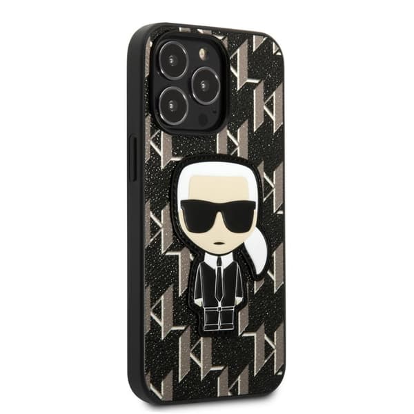 Karl Lagerfeld iPhone 13 Pro Kuori Monogram Iconic Patch Musta