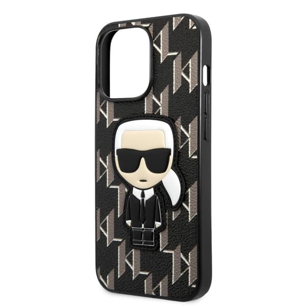 Karl Lagerfeld iPhone 13 Pro Kuori Monogram Iconic Patch Musta