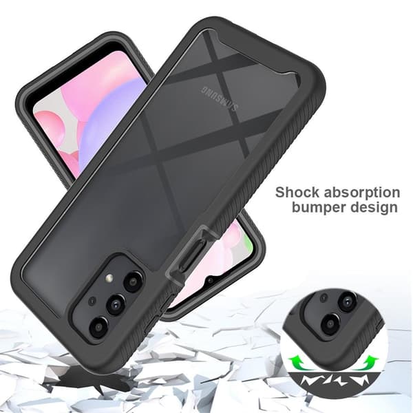 SKALO Samsung A13 4G Stødsikker Clear Hybrid Cover - Sort