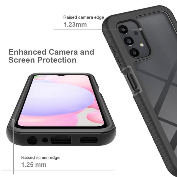 SKALO Samsung A13 4G Stødsikker Clear Hybrid Cover - Sort