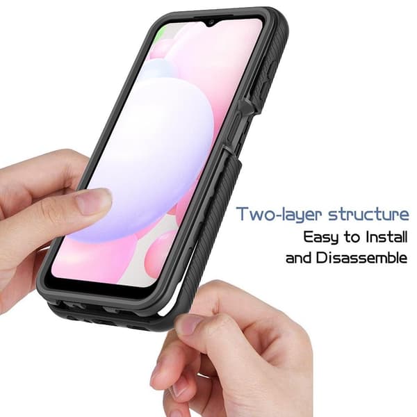 SKALO Samsung A13 4G Stødsikker Clear Hybrid Cover - Sort