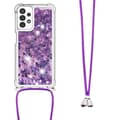 Pikkukuva 3 / 6: SKALO Samsung A13 4G Juoksuhiekka Glitter Mobile kaulapanta - Violetti