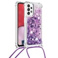 Pikkukuva 2 / 6: SKALO Samsung A13 4G Juoksuhiekka Glitter Mobile kaulapanta - Violetti