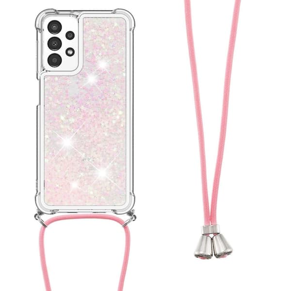 SKALO Samsung A13 4G Juoksuhiekka Glitter Mobile kaulapanta - Pinkki