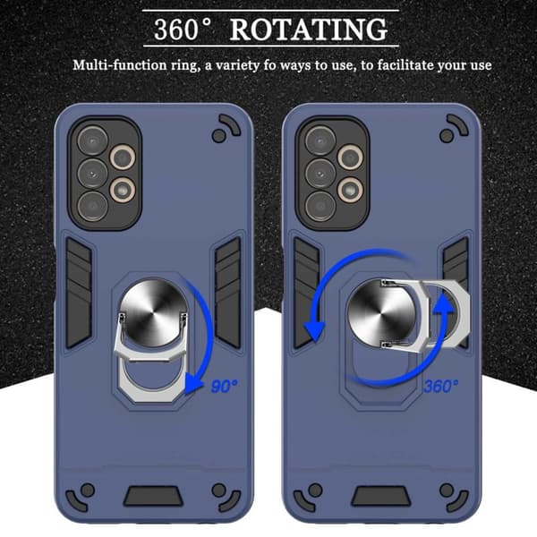 SKALO Samsung A13 4G Armor Hybridi metallirengas kuori - Punainen