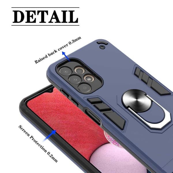 SKALO Samsung A13 4G Armor Hybridi metallirengas kuori - Punainen