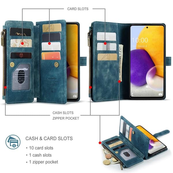 CaseMe Samsung A13 4G CaseMe Big Wallet Plånboksfodral - Blå