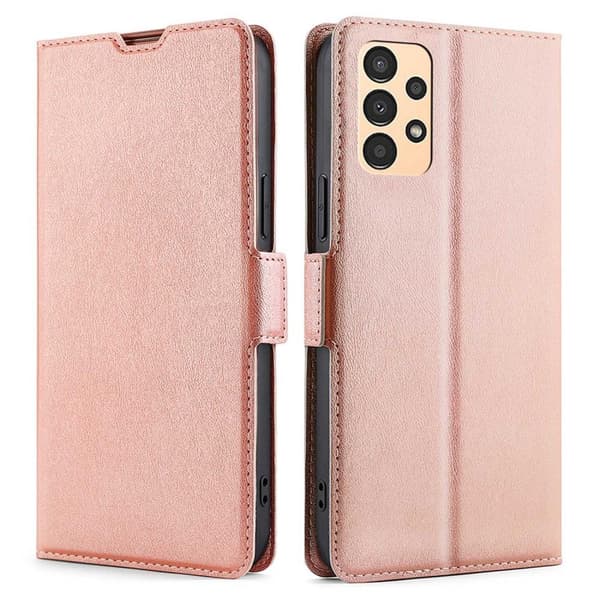SKALO Samsung A13 4G Ultratunn Premium Plånboksfodral - Rosa