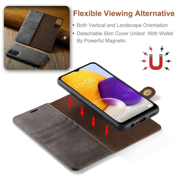 DG MING Samsung A13 4G 2-in-1 magneetti lompakkokotelo - Harmaa