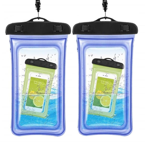 INF Kelluva vedenpitävä kännykkäkotelo yleiskokoinen Sininen 2 pack