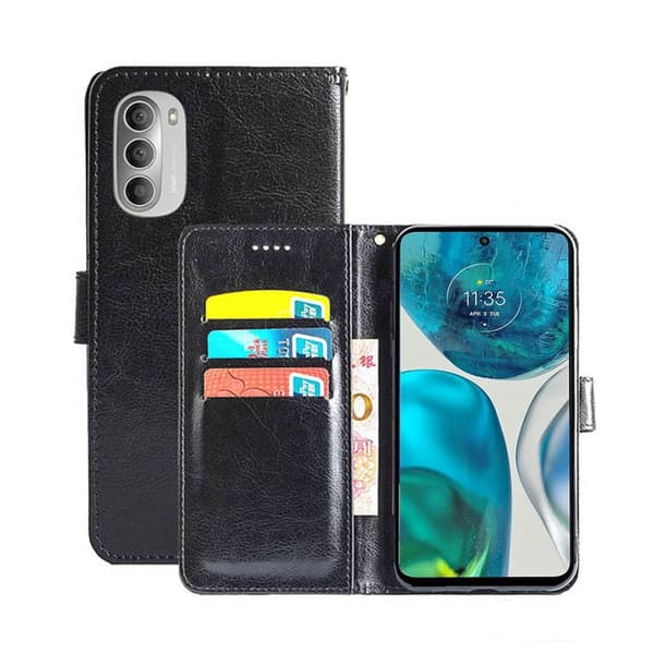 Lompakkokotelo 3-kortti Motorola Moto G52 - Musta