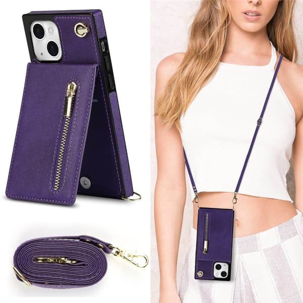 Zipper halskæde etui Apple iPhone 13 Mini - Lilla