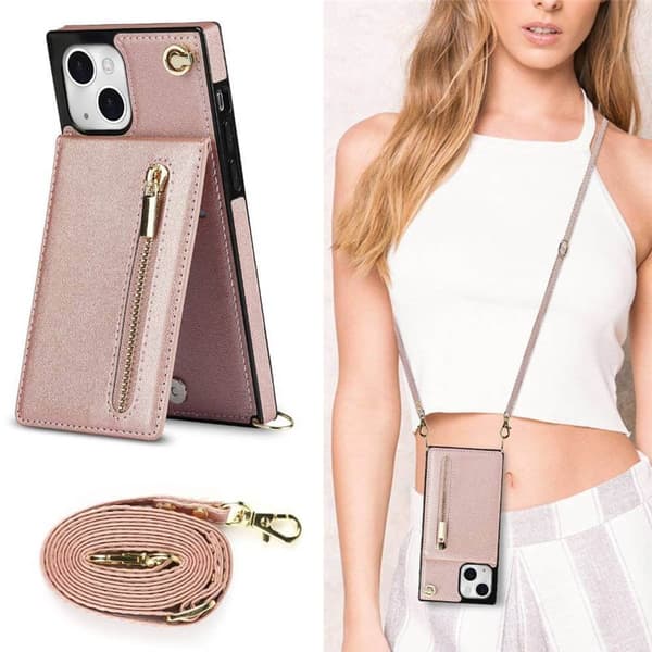 Zipper halskæde etui Apple iPhone 13 Mini - Rose