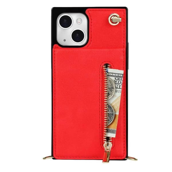 Zipper halskæde etui Apple iPhone 13 - Rød