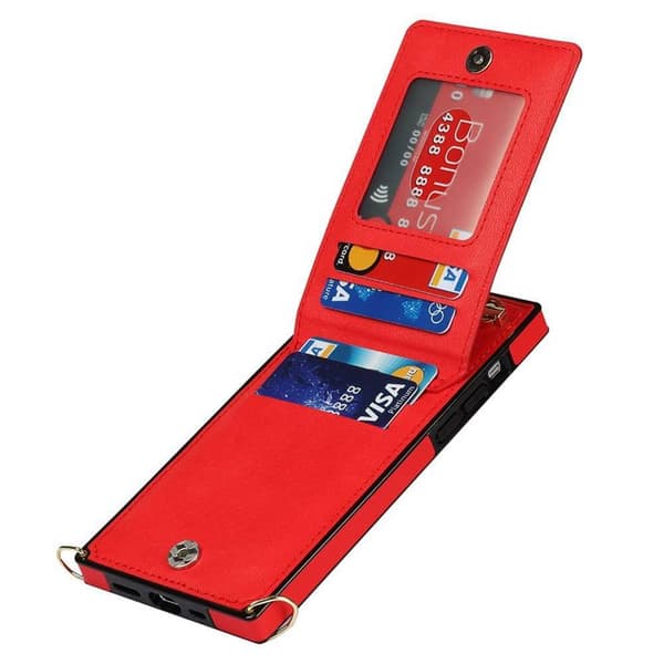 Zipper halskæde etui Apple iPhone 13 - Rød