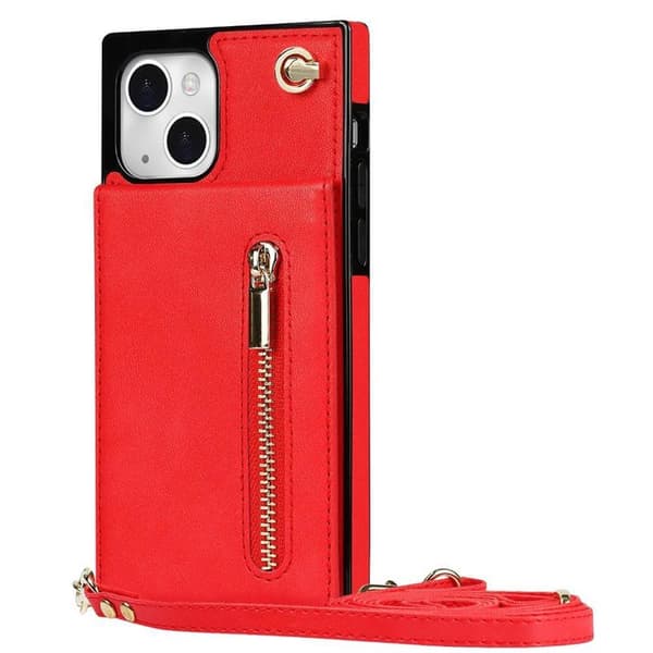 Zipper halskæde etui Apple iPhone 13 - Rød