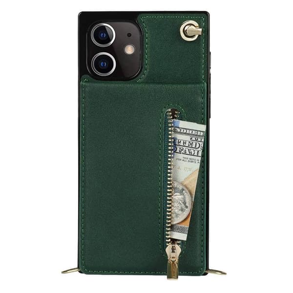 Zipper necklace case Apple iPhone 12 - Grön
