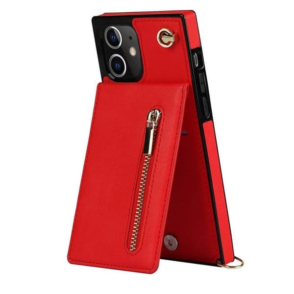 Zipper halskjede deksel Apple iPhone 12 Mini - Rød