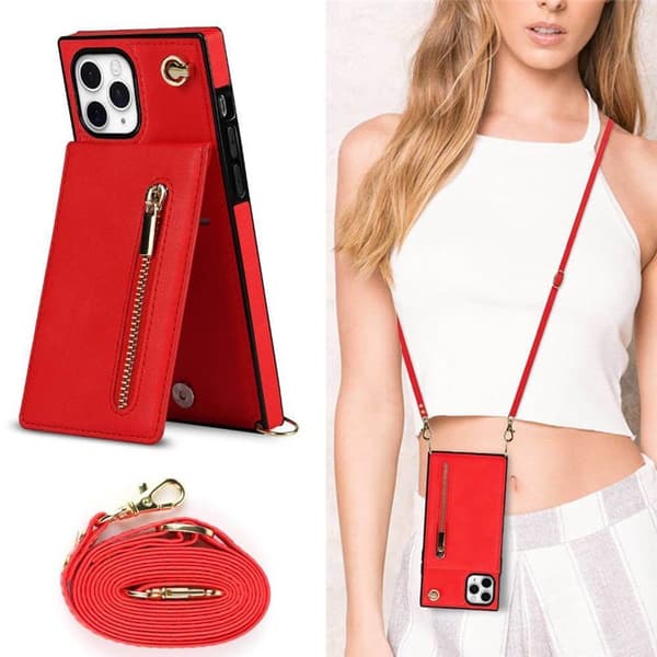 Zipper halskæde etui Apple iPhone 11 Pro Max - Rød