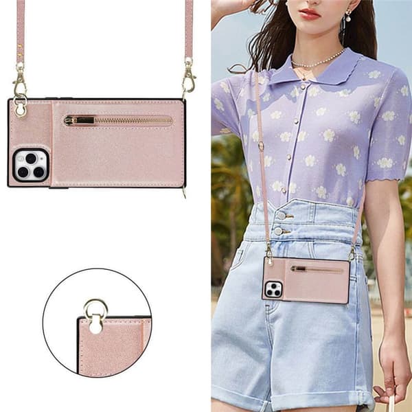 Zipper necklace case Apple iPhone 11 Pro Max - Rosè