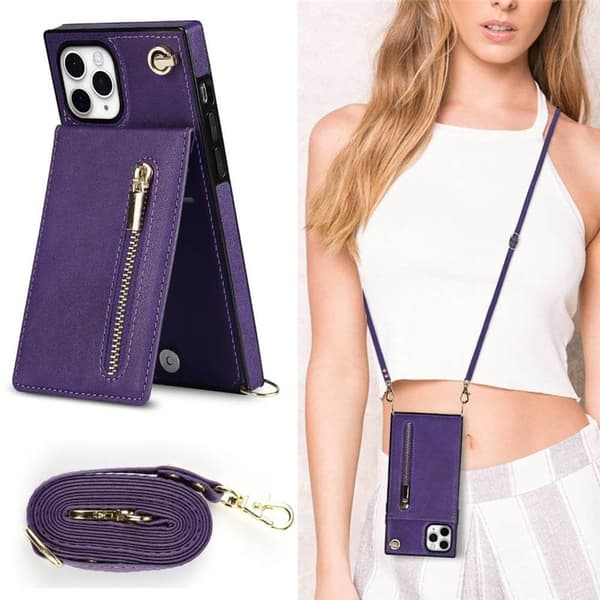 Zipper kaulakorukotelo Apple iPhone 11 Pro - Violetti