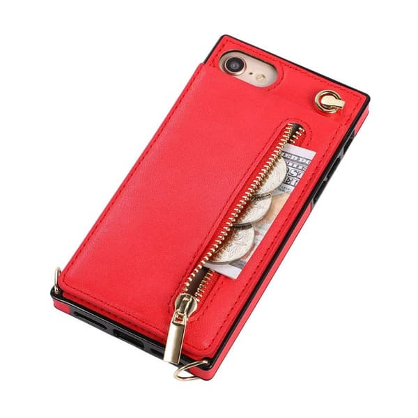 Zipper kaulakorukotelo Apple iPhone 8 - Punainen