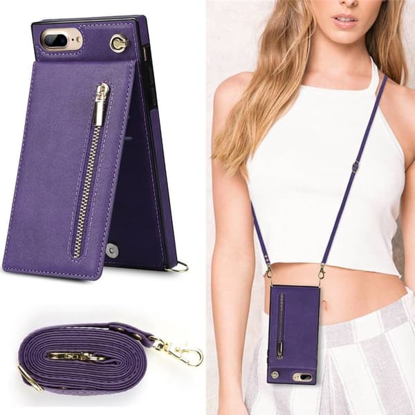 Zipper halskæde etui Apple iPhone 7 Plus - Lilla