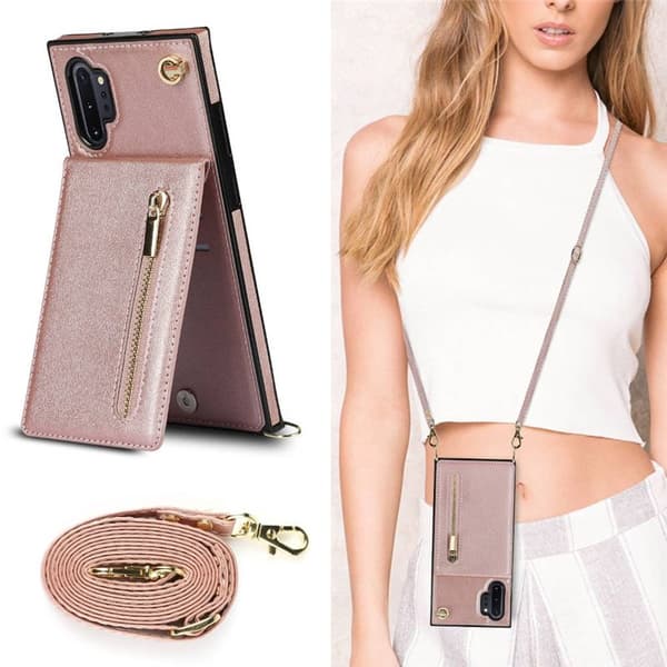Zipper necklace case Samsung Galaxy Note 10 Plus - Rosè