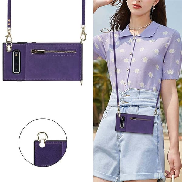 Zipper halskjede deksel Samsung Galaxy S10 - Lilla