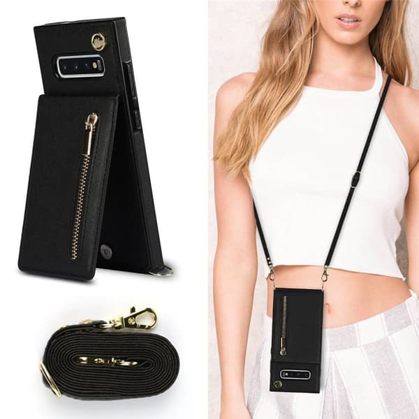 Zipper halskæde etui Samsung Galaxy S10 Plus - Sort