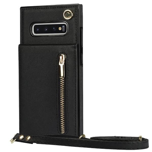 Zipper necklace case Samsung Galaxy S10 Plus - Svart