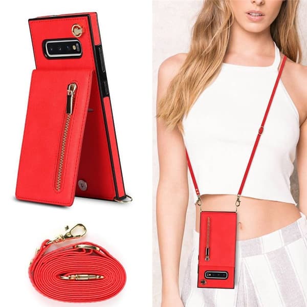Zipper halskæde etui Samsung Galaxy S10 Plus - Rød