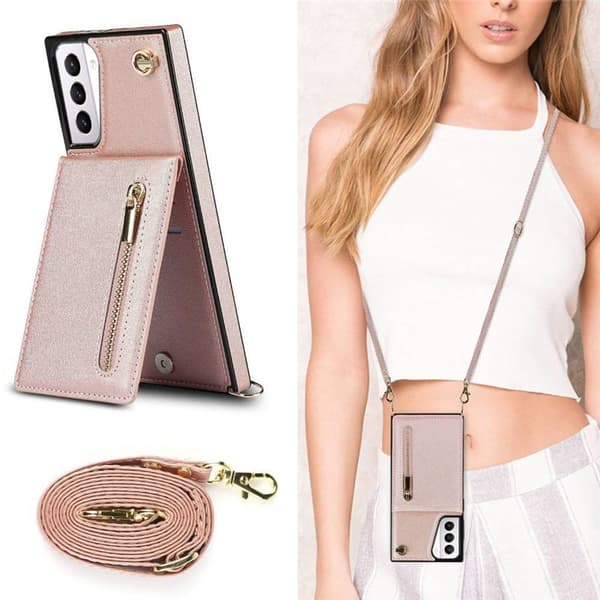 Zipper halskjede deksel Samsung Galaxy S21 Plus - Rose