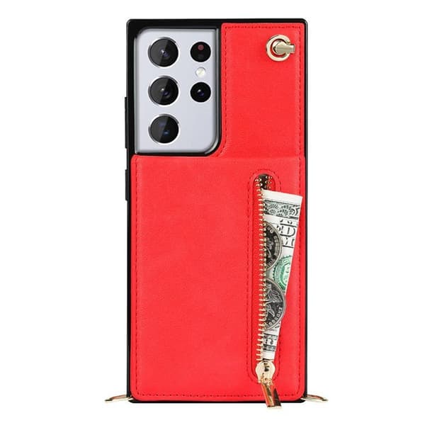 Zipper necklace case Samsung Galaxy S21 Ultra - Röd