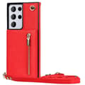 Miniatyrbild 1 av 6: Zipper necklace case Samsung Galaxy S21 Ultra - Röd