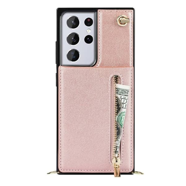 Zipper halskjede deksel Samsung Galaxy S21 Ultra - Rose