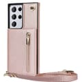 Miniatyrbilde 1 av 6: Zipper halskjede deksel Samsung Galaxy S21 Ultra - Rose